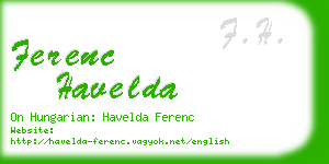 ferenc havelda business card